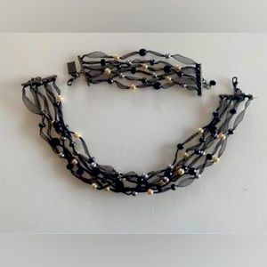 Beautiful Faux Pearl Choker and Bracelet Set